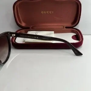 New Authentic Gucci GG0636SK 003 Brown Gradient Cat-Eye Sunglasses Gucci GG0636SK M (56 - 17) with Brown lenses and Tortoise  main image 4